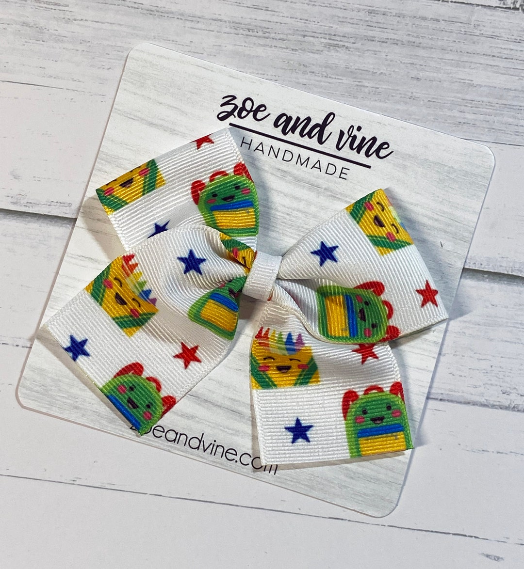 Crayon Bow Crayon Headband Crayon Hair Bow Back to School Etsy