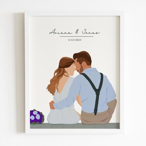 Gift For Couple, Couple Portrait, Family Portrait, Faceless Portrait, Engagement Drawing, Boyfriend Portrait, Custom Gift, Faceless Gift
