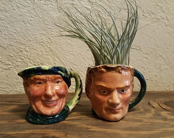 Toby Jugs "Scottie" and a Guy with Curly Red Hair! Small Antique Set of 2