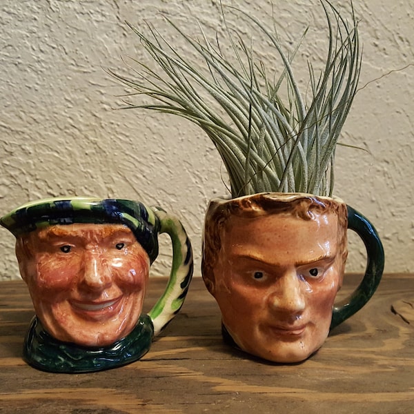 Toby Jugs "Scottie" and a Guy with Curly Red Hair! Small Antique Set of 2
