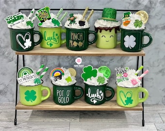 St. Patrick’s day, St. patty’s, pot o gold, leprechaun, st Patrick’s day decor, mini mug, tiered tray, tiered tray decor, lucky charm, lucky