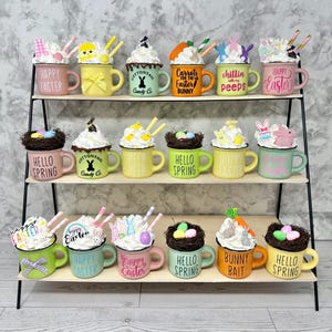 Easter, Easter decor, Easter decoration, tiered tray, tiered tray decor, happy Easter, peep peep, Easter bunny, bunny, hoppy Easter, Easter afbeelding 1
