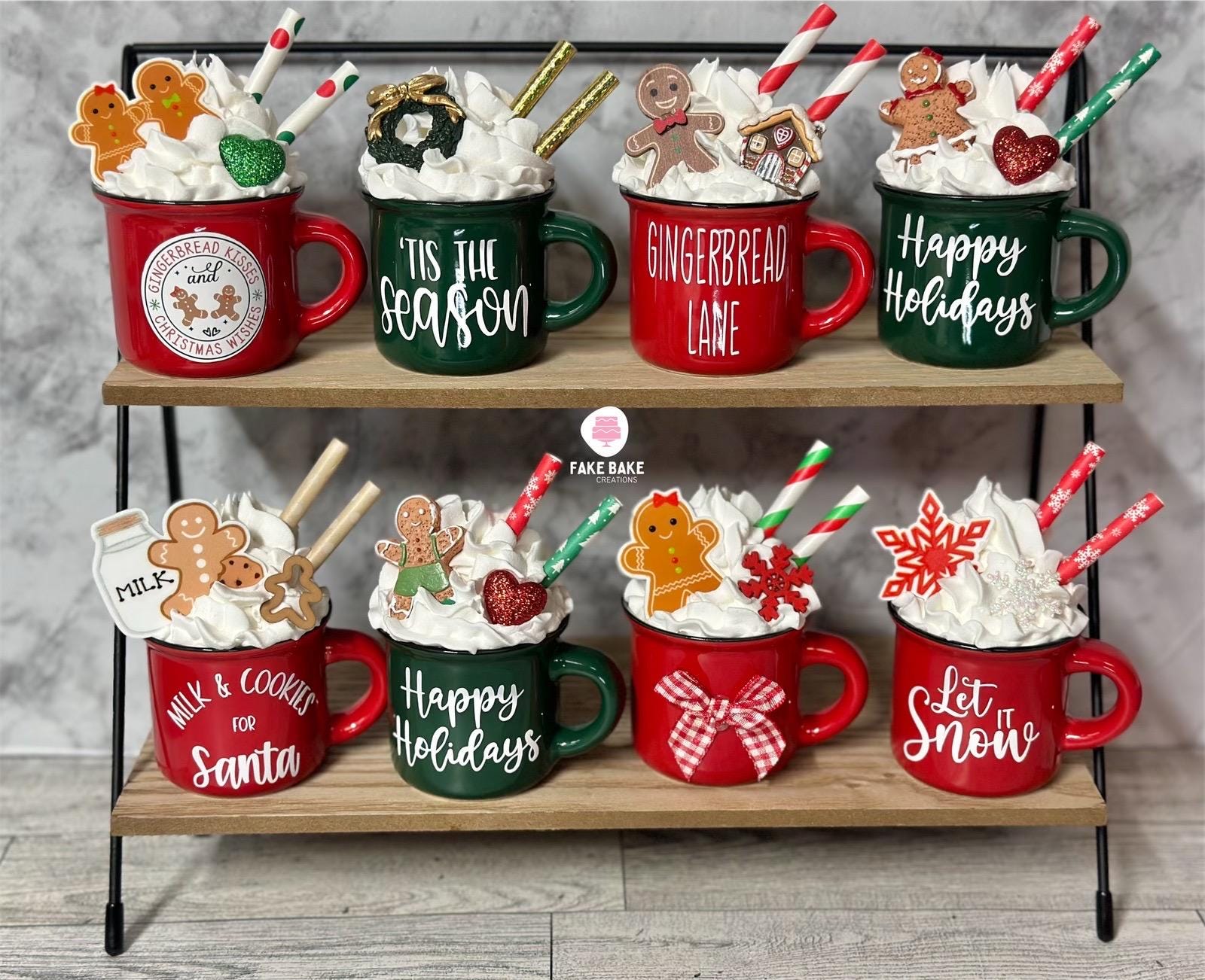 Christmas, mini mug decor, candy cane, Christmas mug, Christmas decor, tiered tray decor, Christmas decor, Christmas gift, mini mug