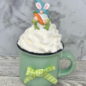 Easter, Easter decor, Easter decoration, tiered tray, tiered tray decor, happy Easter, peep peep, Easter bunny, bunny, hoppy Easter, Easter blue gnome mug