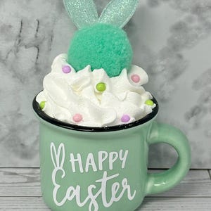 Easter, Easter decor, Easter decoration, tiered tray, tiered tray decor, happy Easter, peep peep, Easter bunny, bunny, hoppy Easter, Easter turquoise bunny top