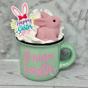 Easter, Easter decor, Easter decoration, tiered tray, tiered tray decor, happy Easter, peep peep, Easter bunny, bunny, hoppy Easter, Easter pink bunny turquoise