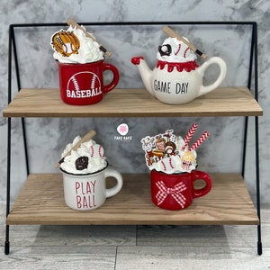 Baseball, play ball, home run, Mini mug, tiered tray, tiered tray decor, baseball tiered tray, mug , fake drink, mini mug decor