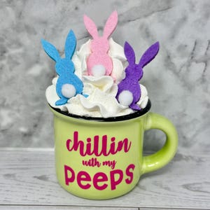Easter, Easter decor, Easter decoration, tiered tray, tiered tray decor, happy Easter, peep peep, Easter bunny, bunny, hoppy Easter, Easter chillin w/ my peeps