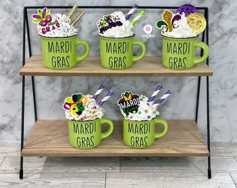Mardi Gras, Mardi Gras Decor, Tiered Tray Decor, New Orleans, Party, Carnival, Mardi Gras Party Decor