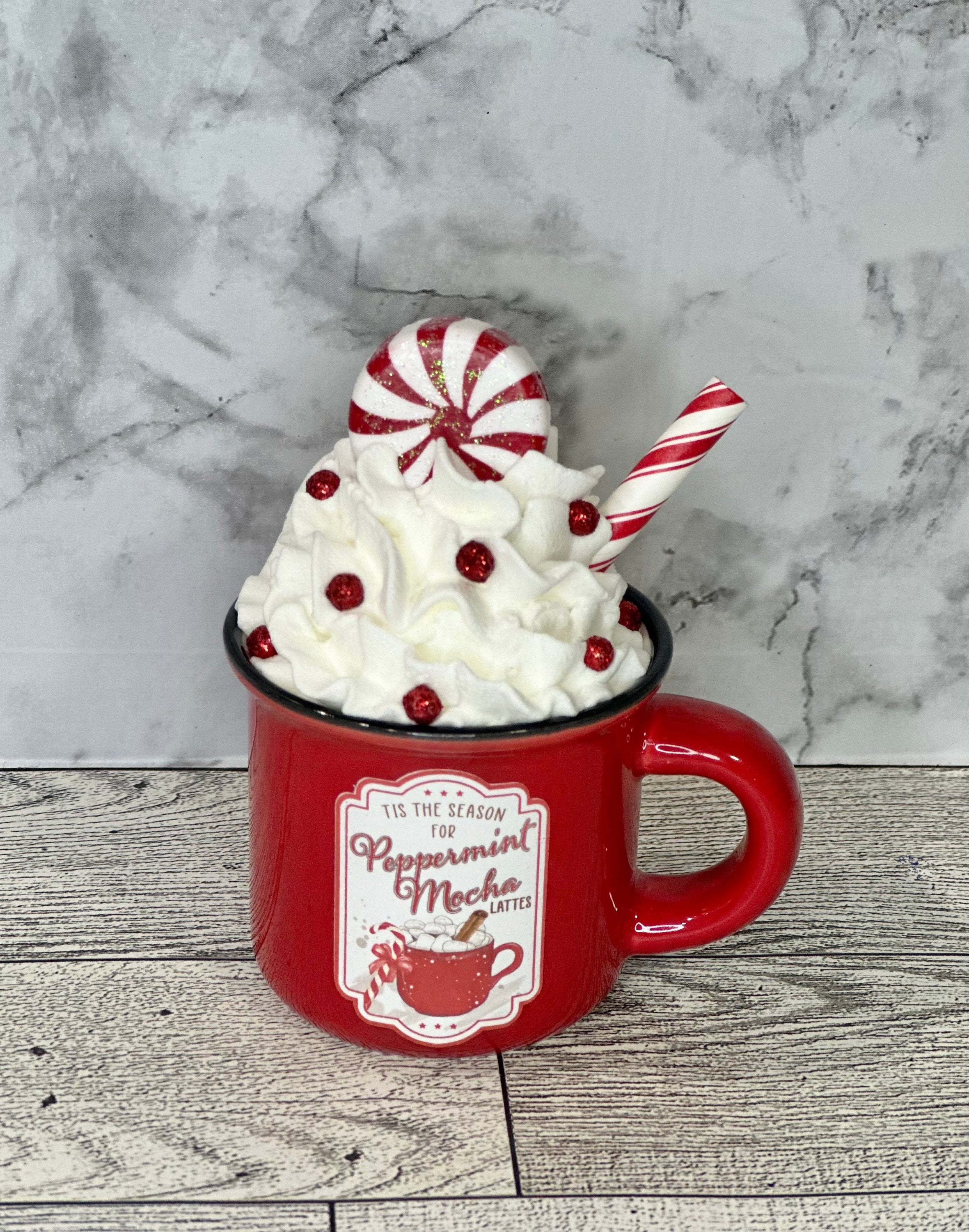 Christmas, mini mug decor, candy cane, Christmas mug, Christmas decor, tiered tray decor, Christmas decor, Christmas gift, mini mug