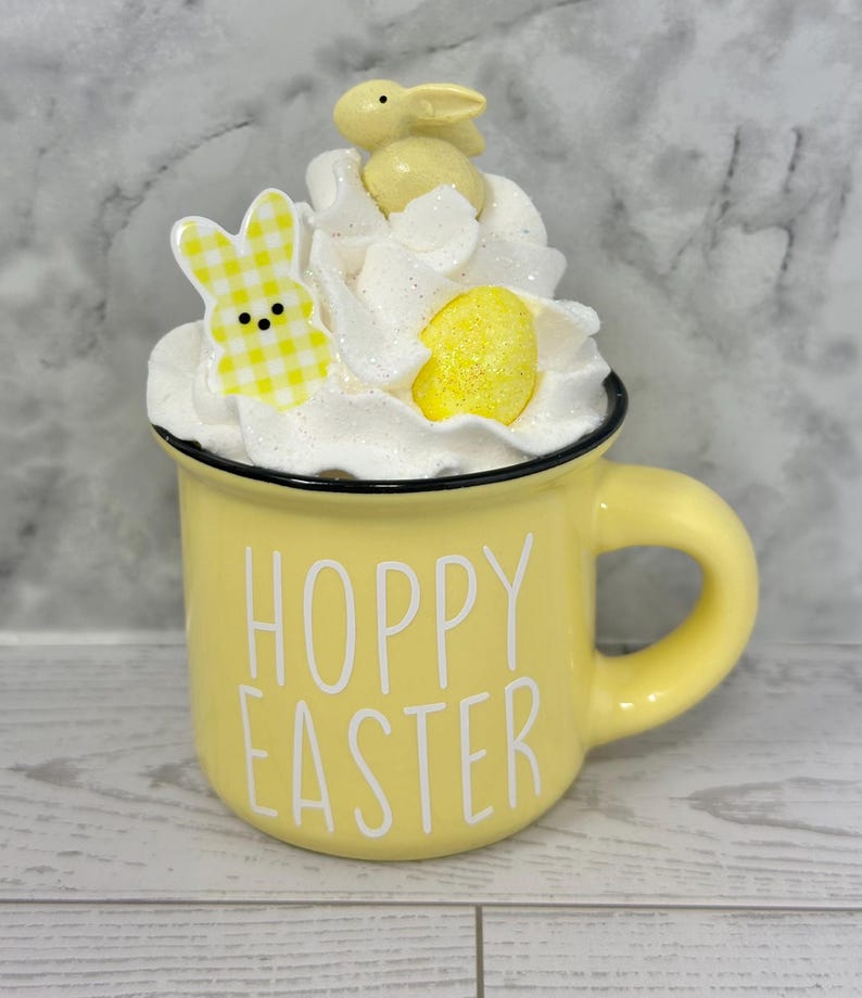 Easter, Easter decor, Easter decoration, tiered tray, tiered tray decor, happy Easter, peep peep, Easter bunny, bunny, hoppy Easter, Easter yellow hoppy easter