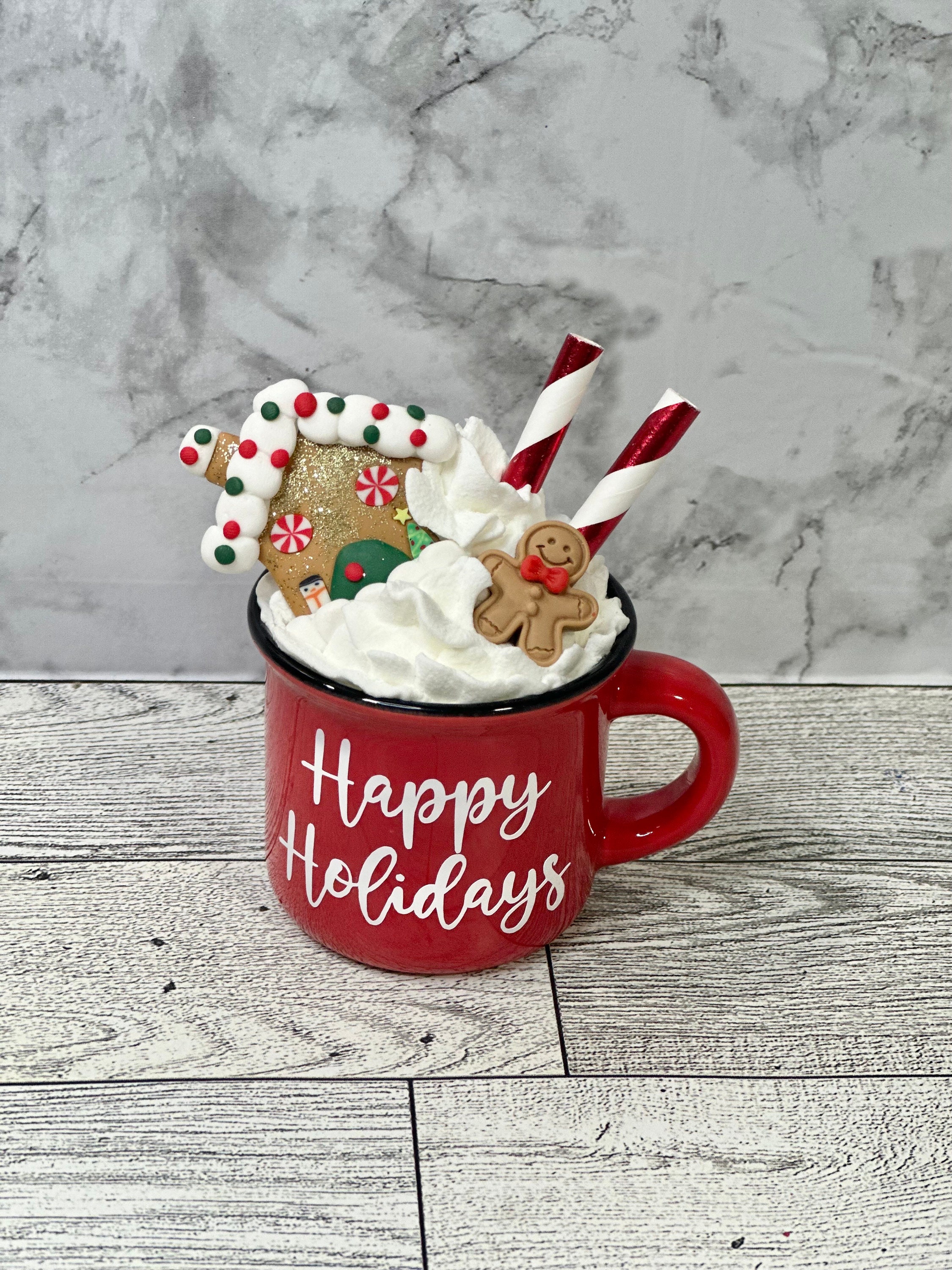 Christmas, mini mug decor, candy cane, Christmas mug, Christmas decor, tiered tray decor, Christmas decor, Christmas gift, mini mug