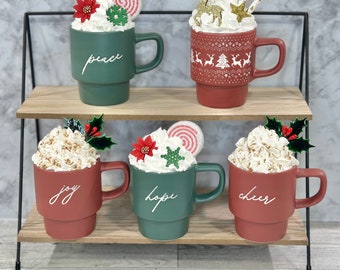 Christmas, mini mug decor, candy cane, Christmas mug, Christmas decor, tiered tray decor, Christmas decor, Christmas gift, mini mug