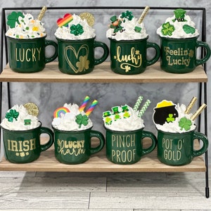 St. Patrick’s day, St. patty’s, pot o gold, leprechaun, st Patrick’s day decor, mini mug, tiered tray, tiered tray decor, lucky charm, lucky