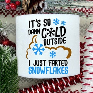 Così freddo che ho scoreggiato Fiocchi di neve Carta igienica Gag regalo Divertente Carta igienica Gag regalo Arredo bagno Elefante bianco Regalo Gag regalo di Natale