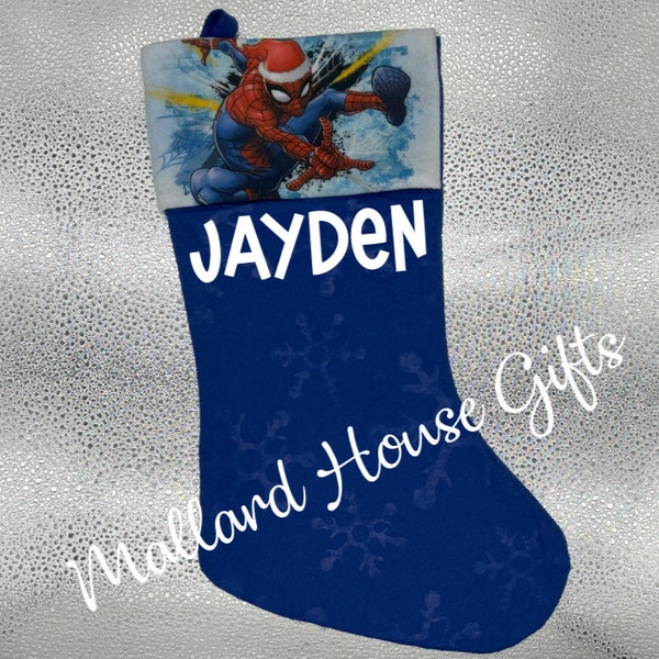 Personalized Spiderman Christmas Stocking