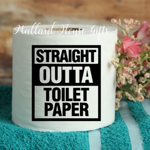 Carta igienica Gag Gift Straight Outta Toilet Paper Divertente Carta igienica Decorazione per il bagno Elefante bianco Compleanno Natale Decorazione per la cabina Quarantena