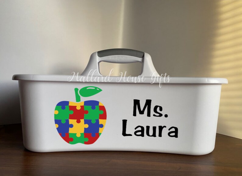 LARGE Personalized Teacher Caddy SIX DESIGNS Teacher Desk Etsy
