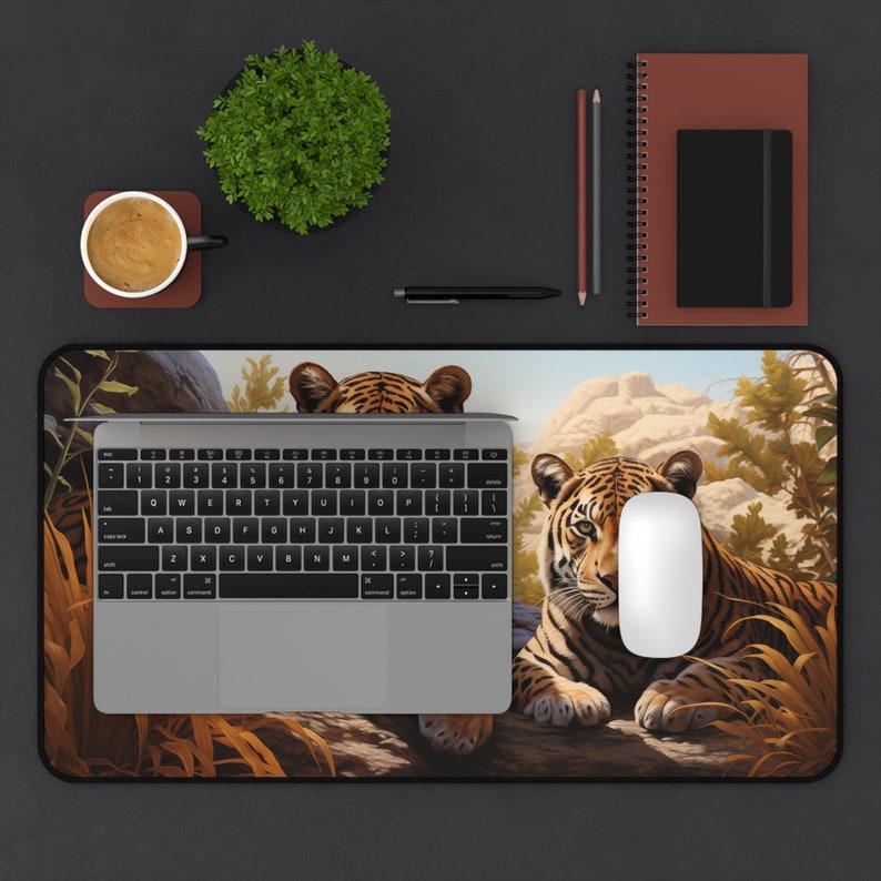 Computer Mat Tiger Bengal Tiger Desk Mat, Nature Desk Mat, Big Cat Desk Mat, Tiger Desk ...