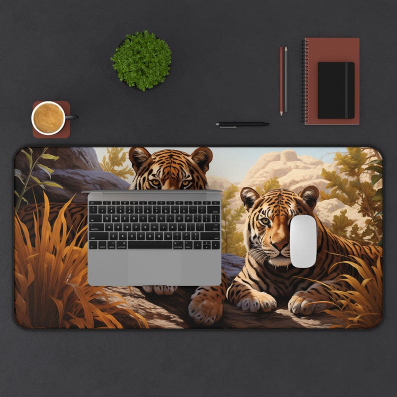 Computer Mat Tiger Bengal Tiger Desk Mat, Nature Desk Mat, Big Cat Desk Mat, Tiger Desk ...