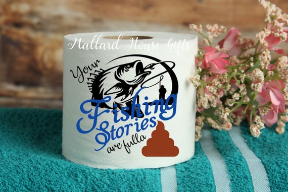 Toilet Paper Gag Gift Fishing Stories Funny Toilet Paper Bathroom Decor  White Elephant Birthday Christmas Cabin Decor Fathers Day Mothers