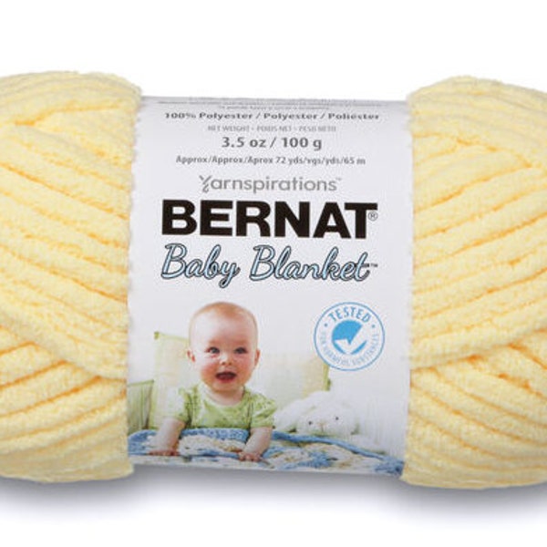 Bernat Baby Blanket Yarn Baby Yellow 3.5 oz. 03615 Super Bulky Yarn 6