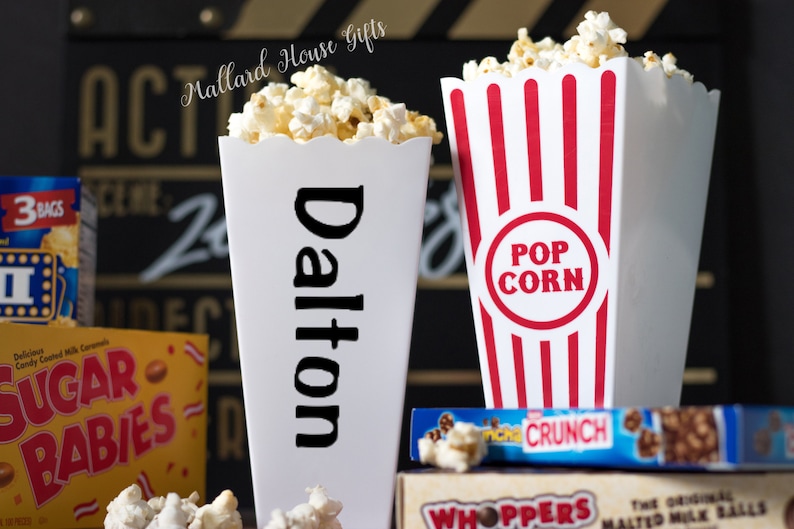 Personalized Popcorn Tub Individual Size Custom Popcorn Tub Etsy