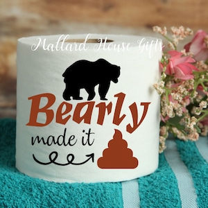 Carta igienica Gag Gift Bearly Made It Divertente Carta igienica Decorazione per il bagno Elefante bianco Compleanno Natale Decorazione per la cabina Festa del papà Festa della mamma