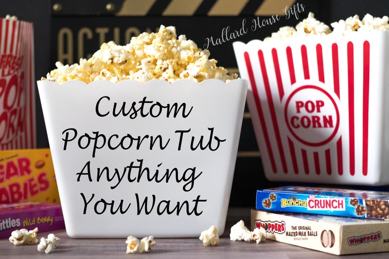 Home & Living Bowls Personalized Popcorn Tub Custom Popcorn Tub Party