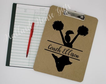 Personalized Cheerleading Coach Clipboard Cheer Coach Gift Back to School Teacher Appreciation Gift End of Year Gift Christmas