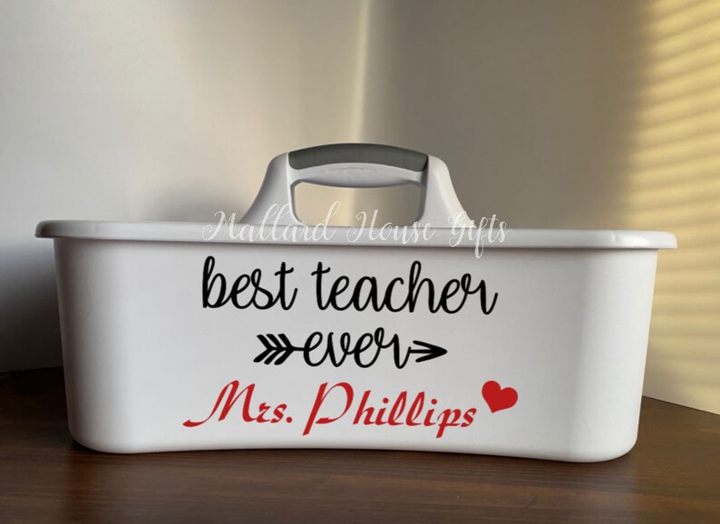 LARGE Personalized Teacher Caddy SIX DESIGNS Teacher Desk Etsy