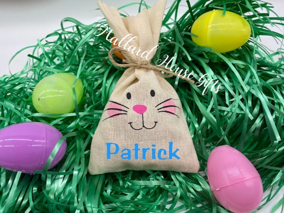 Personalized Easter Bunny Treat Bags Easter Gift Bag Treat Sack