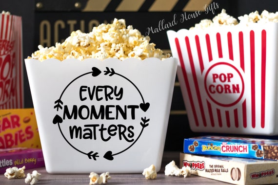 Personalized Popcorn Tub Every Moment Matters Custom Popcorn Tub Party  Favor Popcorn Bowl Christmas Gift 