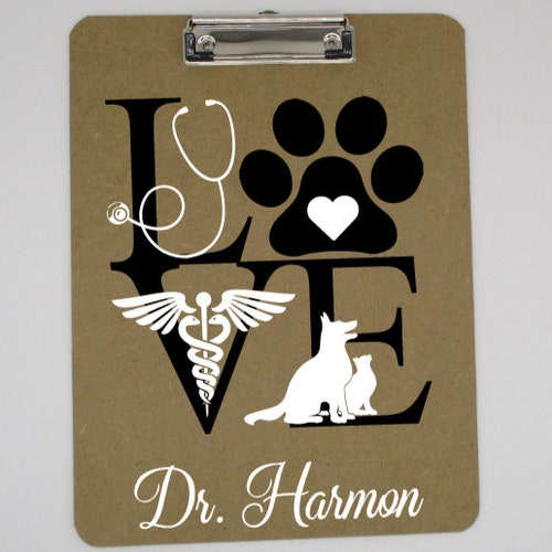 Personalized Veterinarian Clipboard Vet Gift Veterinarian Gift Etsy