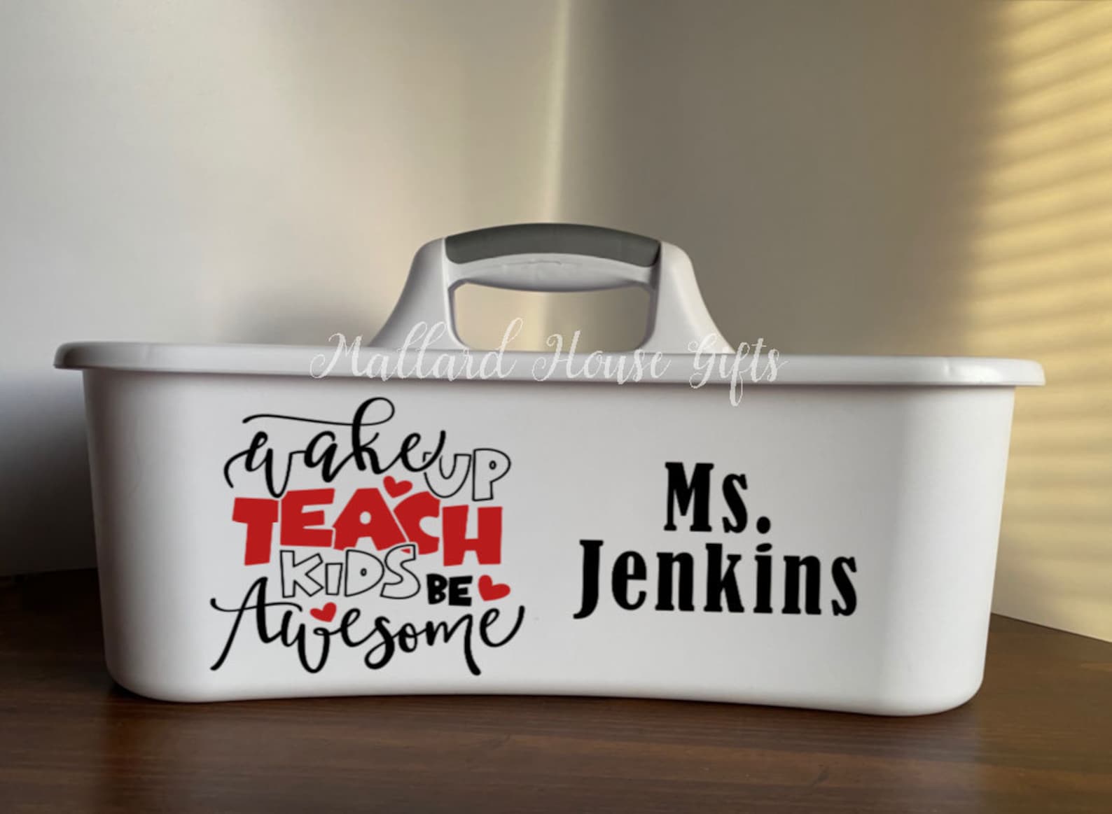 LARGE Personalized Teacher Caddy SIX DESIGNS Teacher Desk Etsy