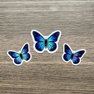 Adesivo holográfico de borboleta azul