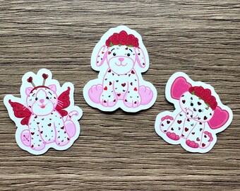 Glitzerherzen Webkinz Love Puppy, Love Kitten & Eluvant Valentinstag Sticker Bundle