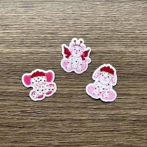 Lot d'autocollants Cœurs scintillants Webkinz Love Puppy, Love Kitten et Eluvant pour la Saint-Valentin