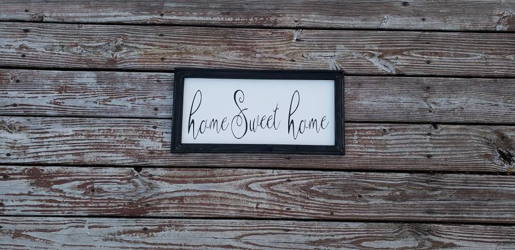 Home sweet home reverse canvas sign | Etsy