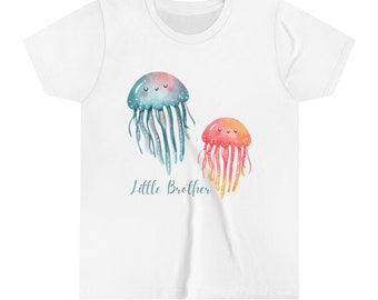 Jeugd T-shirt met korte mouwen, broertje, cadeaus voor kinderen, schattig kindershirt, shirt met strandthema