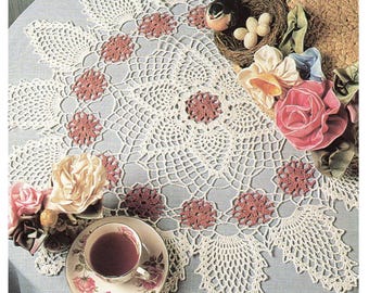 Vintage Pineapple Crochet Doily Pattern: 23in Table Topper (PDF Download)