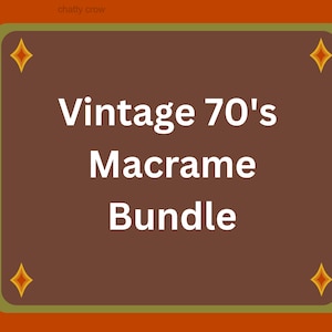 Vintage 1970s Macrame Pattern Book Bundle (PDF Instant Download)