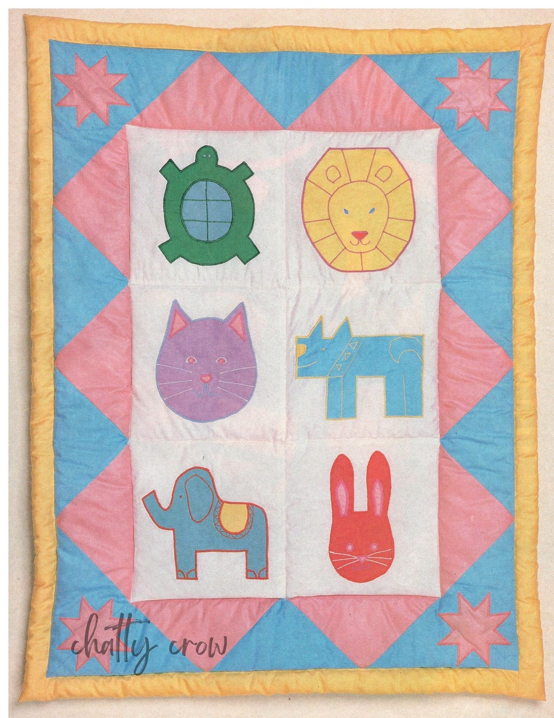 Vintage Quilted Children's Bathrobe/Animals Novelty Print, Toddler