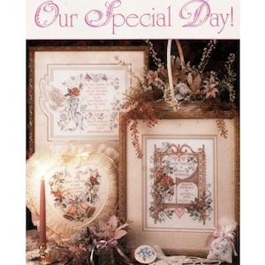 私たちの特別な日 ヴィンテージクロスステッチウェディングパターン 即時ダウンロード（PDF）