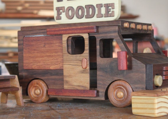 wooden food truck toy
