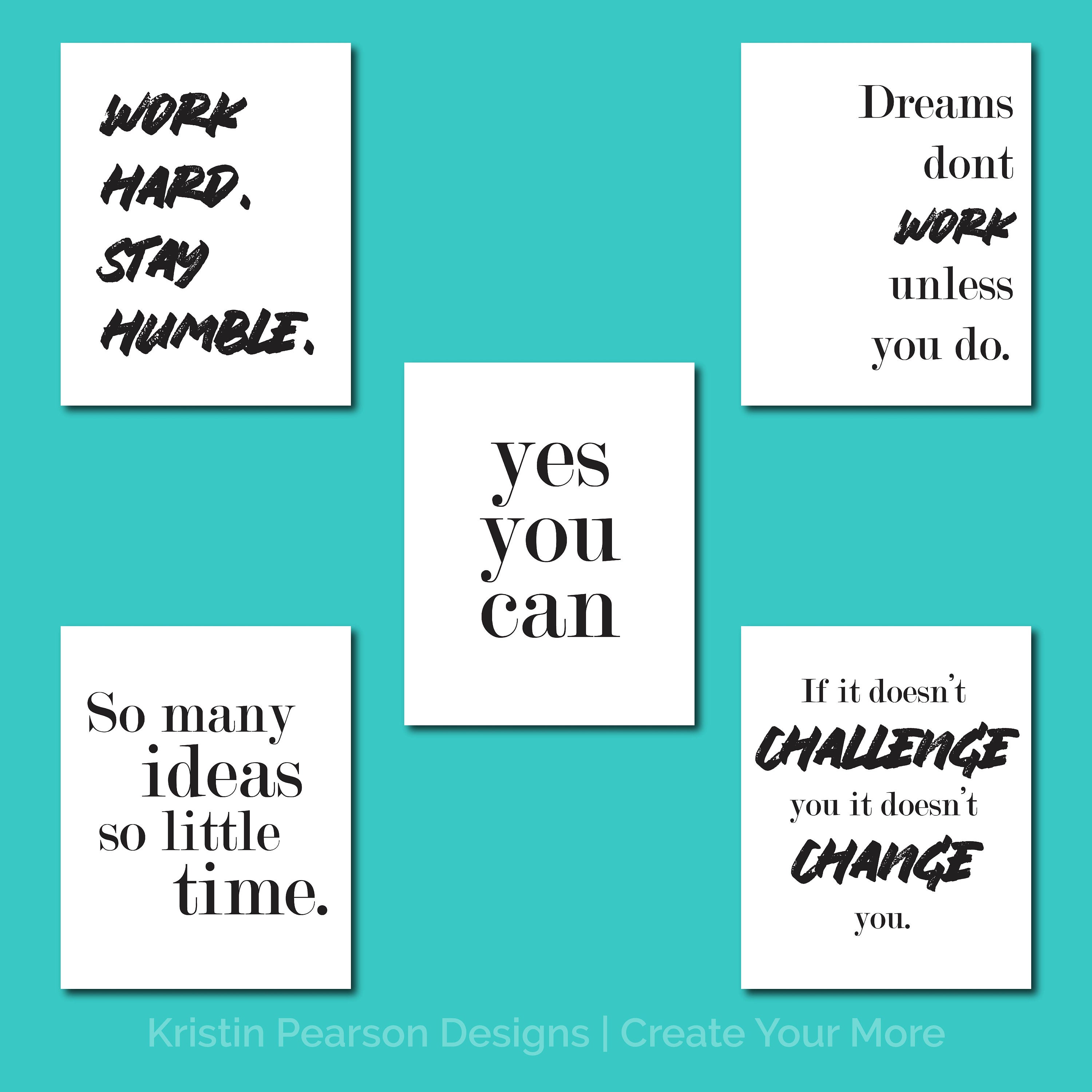 Motivational Printable Wall Art Design for Office Instant - Etsy