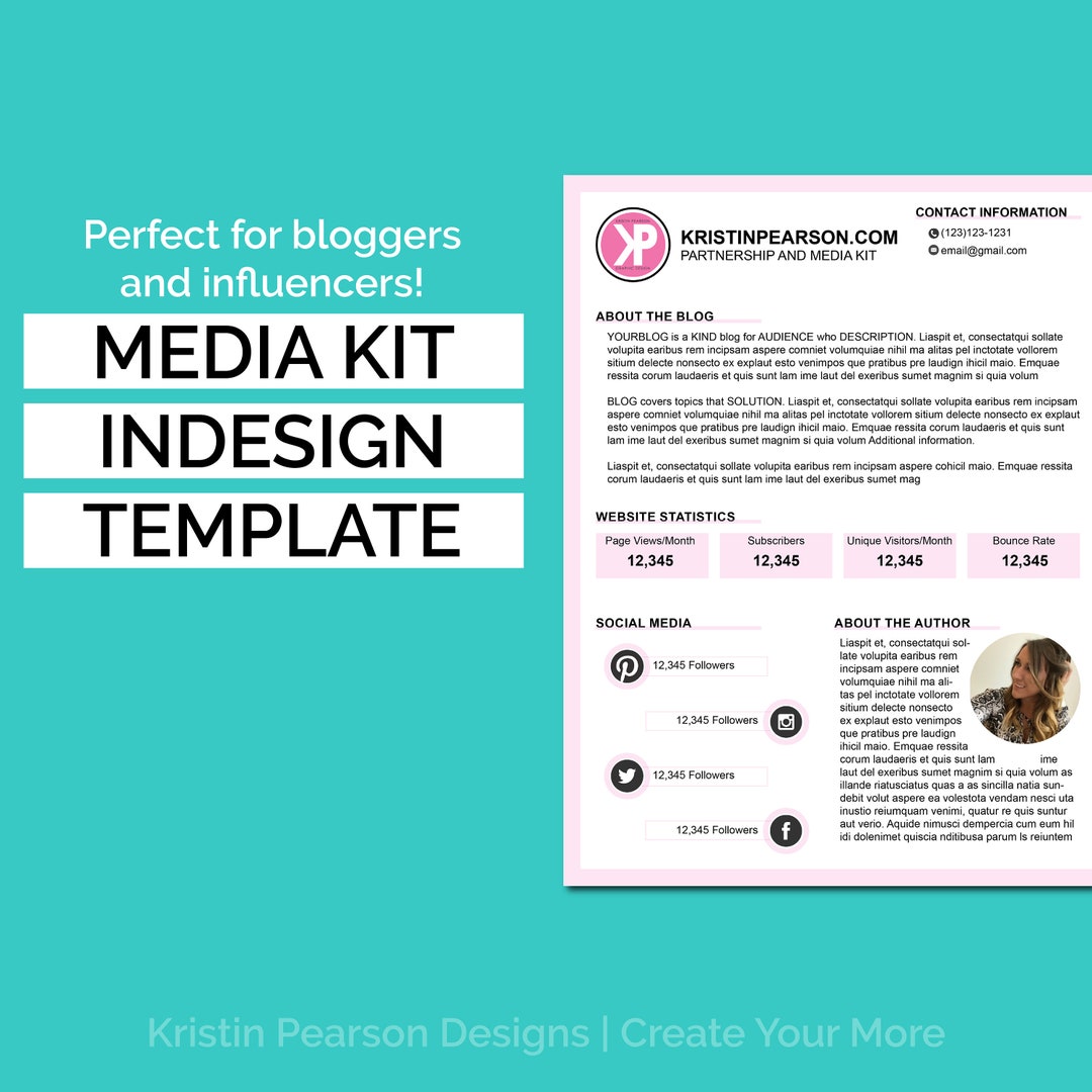 2 Page Media Kit Indesign Template - Etsy