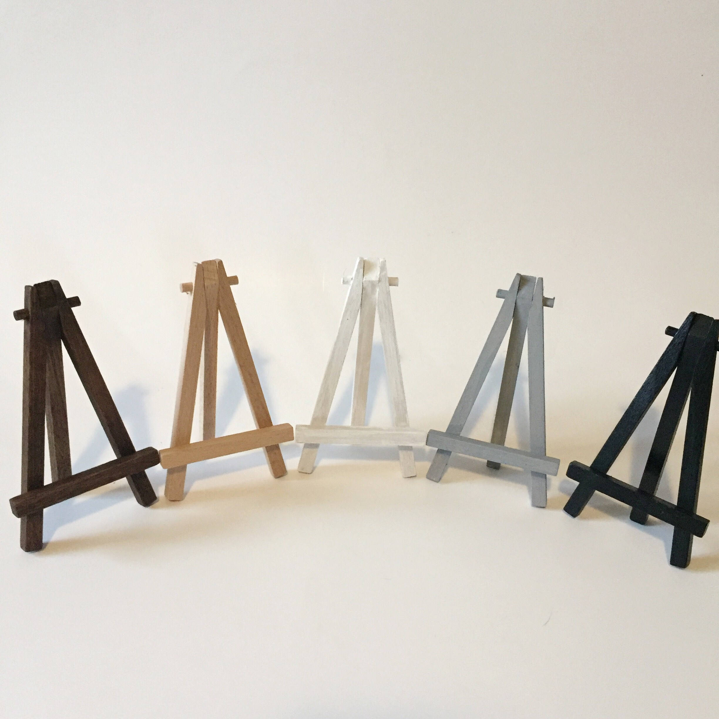 5 Mini Wooden Easel Business Card Holder Wedding Etsy