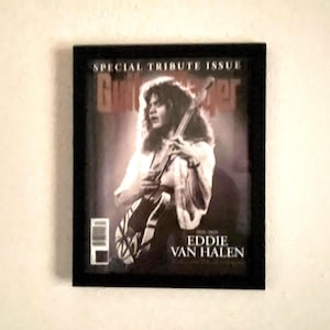 Framed Eddie Van Halen Picture: Guitar Legend Tribute (8.5x11 Inches)