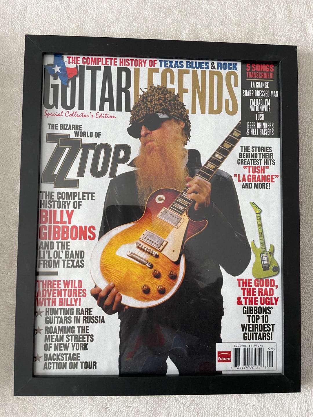 ZZ Top Billy Gibbons Framed Guitar Legends Picture (8.5x11 Inches